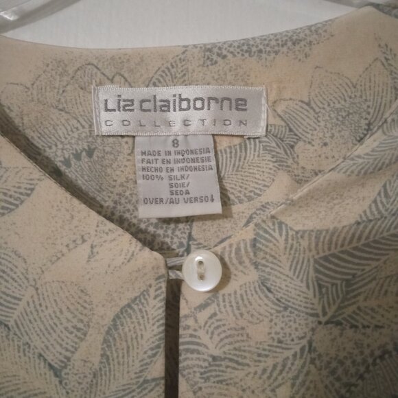 Liz Clairborne women's top size 8 multicolor flower prints long sleeves workwear - Picture 2 of 5